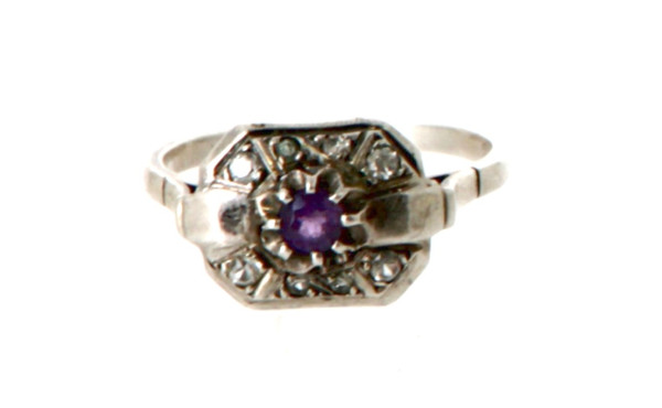 Bague ancienne en argent sertie d'une am