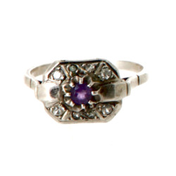 Bague ancienne en argent sertie d'une am