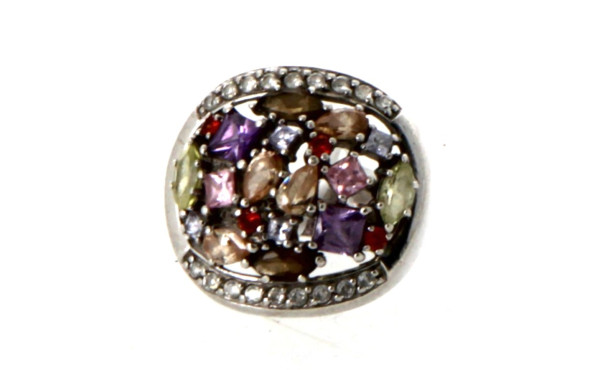 Bague jonc en argent sertie de strass de