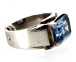 Bague ART DECO en argent sertie d'une pi