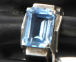 Bague ART DECO en argent sertie d'une pi