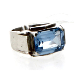 Bague ART DECO en argent sertie d'une pi