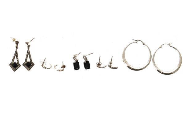 Lot de 5 paires de BO en argent dont une