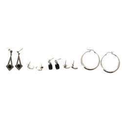 Lot de 5 paires de BO en argent dont une