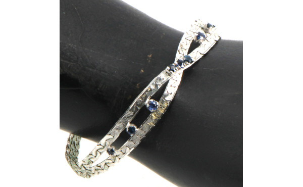 Bracelet ligne en argent 333ème serti de