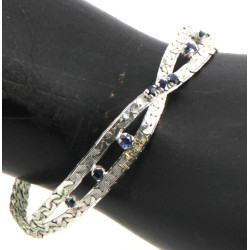 Bracelet ligne en argent 333ème serti de