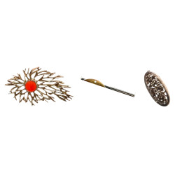 Lot de 2 broches en argent (L 6,5 cm et 