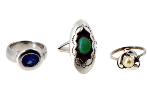 Lot de 3 bagues en argent