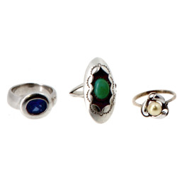 Lot de 3 bagues en argent