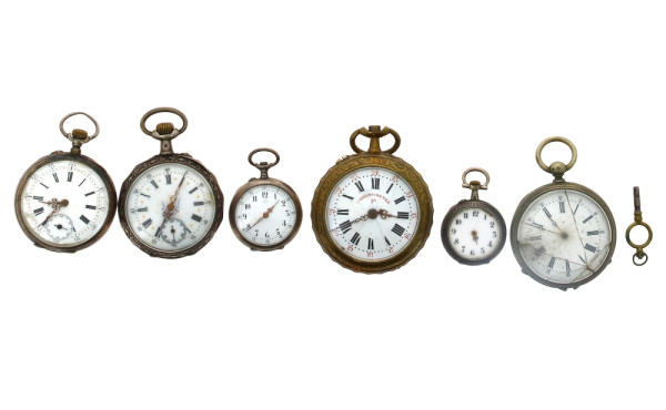 Lot de 4 montres gousset dont 2 en argen