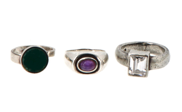 Lot de 3 bagues en argent