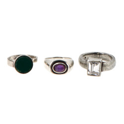 Lot de 3 bagues en argent