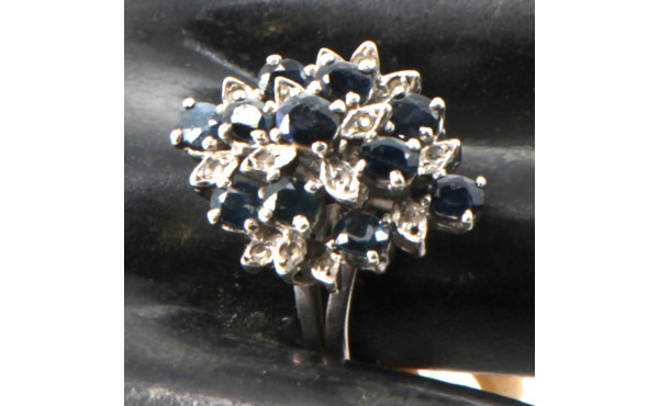 Bague en argent 925ème, sertie de 11 sap