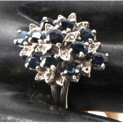 Bague en argent 925ème, sertie de 11 sap