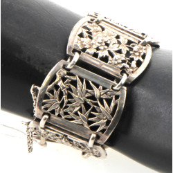 Bracelet en argent, plaques articulées e
