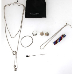 Lot de bijoux fantaisie avec strass dont