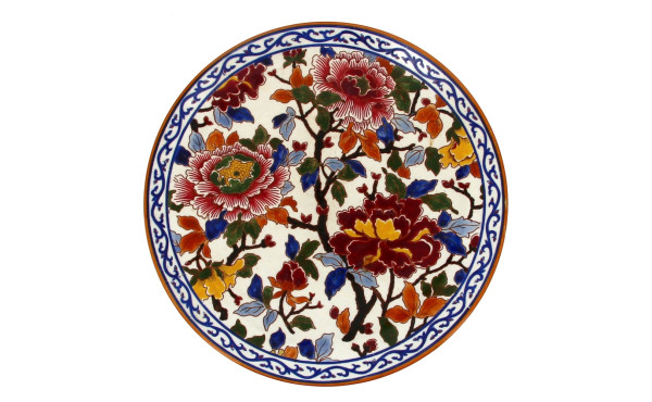 GIEN - Plat à tarte en faïence décor de 