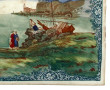 Plaque en faïence fine à décor d'un bord