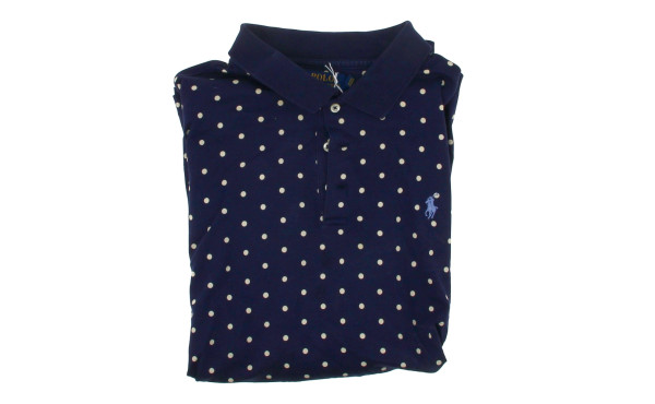RALPH LAUREN - Polo femme à pois bleu ma