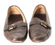 TODDS - Paire de mocassins en cuir brun,