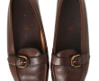 TODDS - Paire de mocassins en cuir brun,