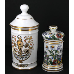 2 pots à pharmacie modernes en porcelain