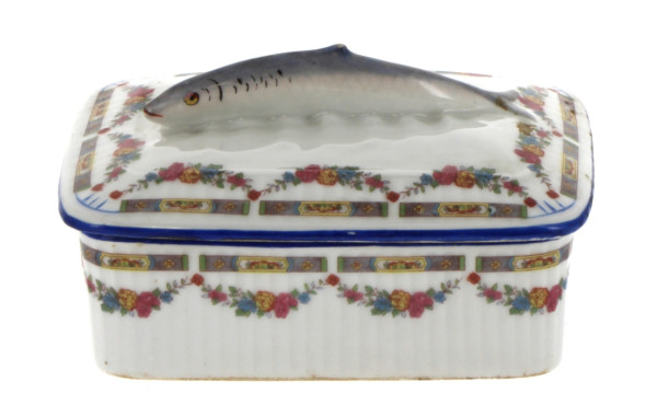 Boîte à sardines en porcelaine, L 15 cm