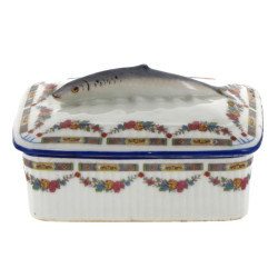 Boîte à sardines en porcelaine, L 15 cm