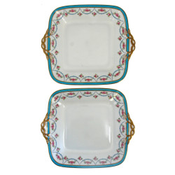 WEDGWOOD - Paire de petits plats à gâtea