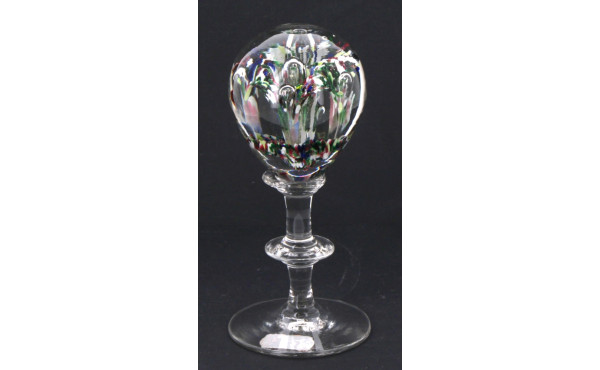 Petit porte-perruque en verre à inclusio