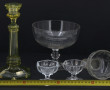 Lot de 5 pièces anciennes de verrerie : 