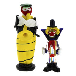 MURANO (non signé) - CLOWNS, deux sujets