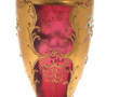 Vase en verre de Venise rouge et or à dé