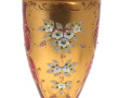 Vase en verre de Venise rouge et or à dé