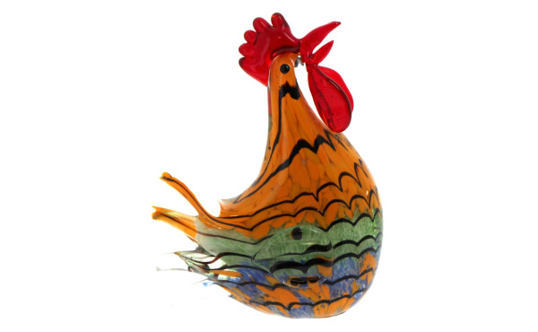 COQ - Sujet décoratif en verre de couleu