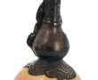Vase à panse en verre soufflé, long col 