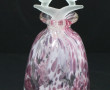 Flacon en verre moucheté rose, bouchon e