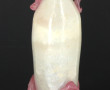 Vase à anses en verre bullé et verre fil