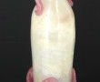 Vase à anses en verre bullé et verre fil