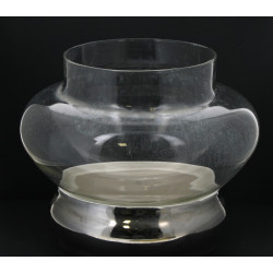 Important vase en verre pansu à fond arr