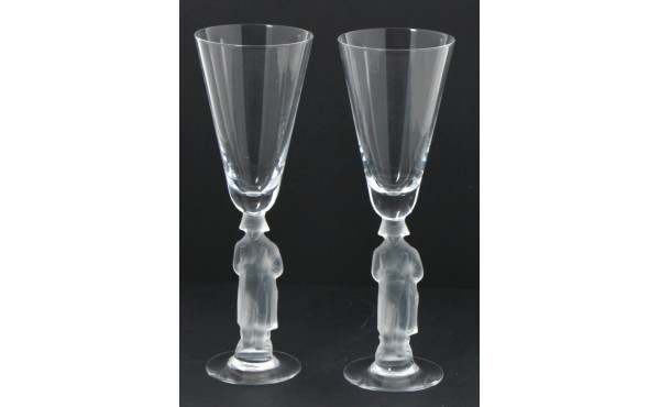 Paire de flûtes à champagne en cristal e