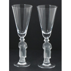Paire de flûtes à champagne en cristal e
