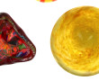 Lot de 4 pièces en verre de couleurs : c