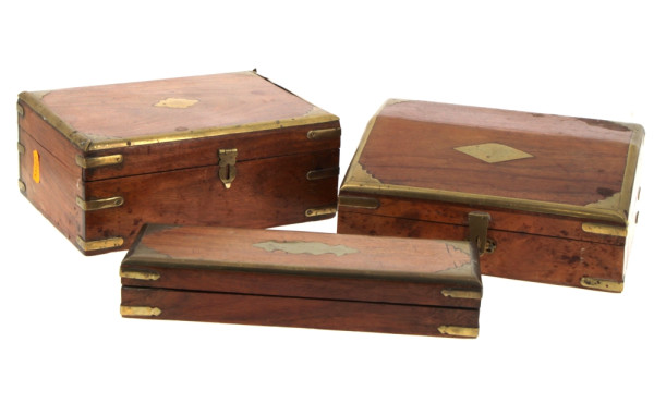 3 coffrets en bois exotique