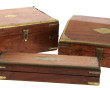 3 coffrets en bois exotique