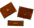3 coffrets en bois exotique