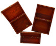 3 coffrets en bois exotique