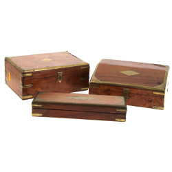 3 coffrets en bois exotique