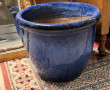 1 pot de jardin émaillé bleu 31 cm x di