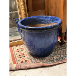 1 pot de jardin émaillé bleu 31 cm x di
